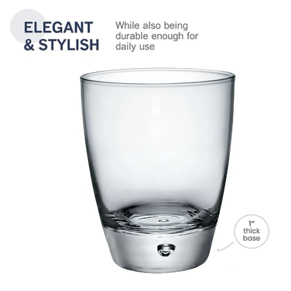 Bormioli Rocco Luna 11.75 Oz. Double Old Fashioned Dof Drinking Glasses For - Picture 3 of 13